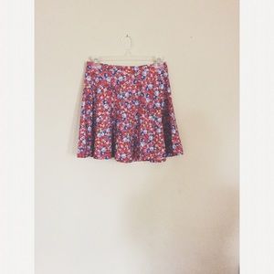 Forever 21 Floral Skater Skirt