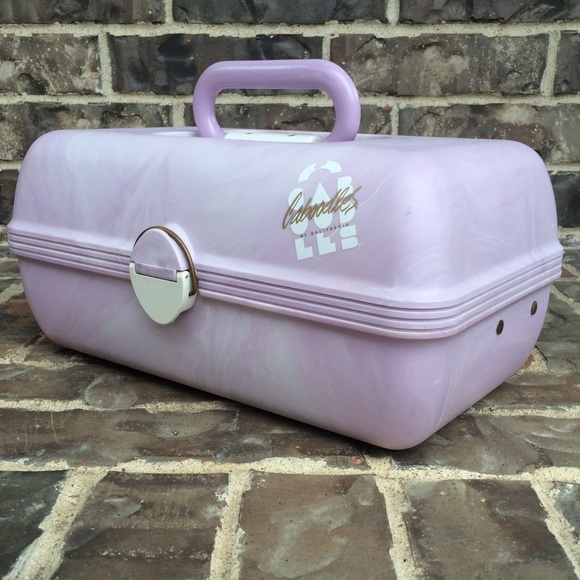 Caboodles Purple Makeup Case with Mirror and Trays