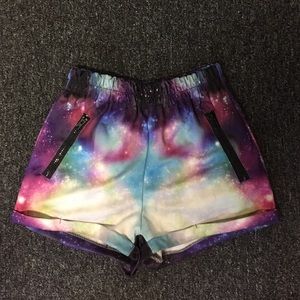 High waist Galaxy stretch shorts