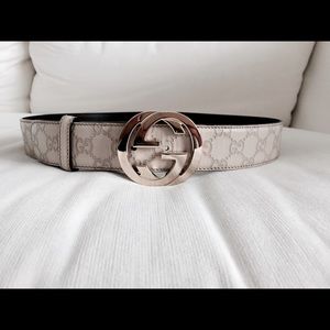 Authentic Men's Guccisima beige belt