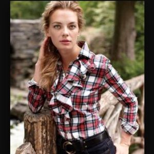 Ralph Lauren Plaid Ruffle Shirt