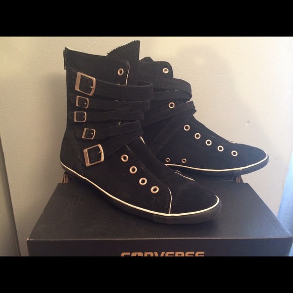 Converse high top suede sneakers