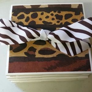 Handmade  animal print coaster