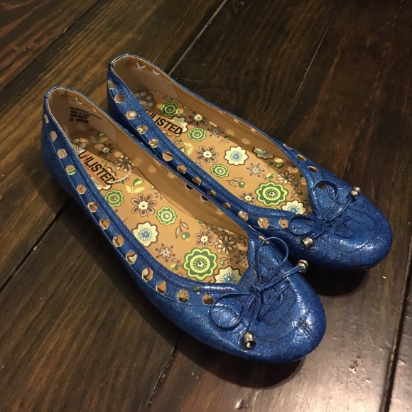Royal blue shimmer flats
