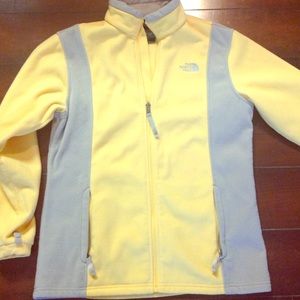 North face fleece jacket - yellow & grey