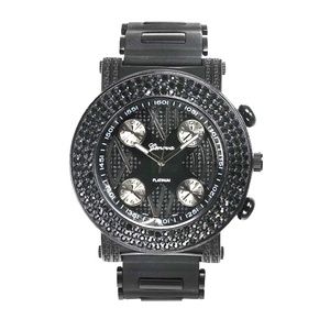 Geneva  Platinum Flash Men's Watch- Black