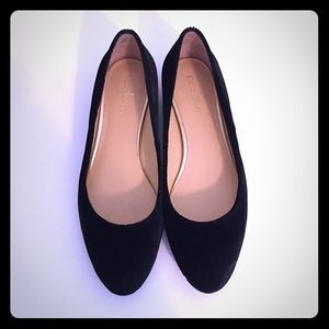 Cole Haan black velvet and gold flats