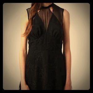 Urban Outfitters black lace & silk dress