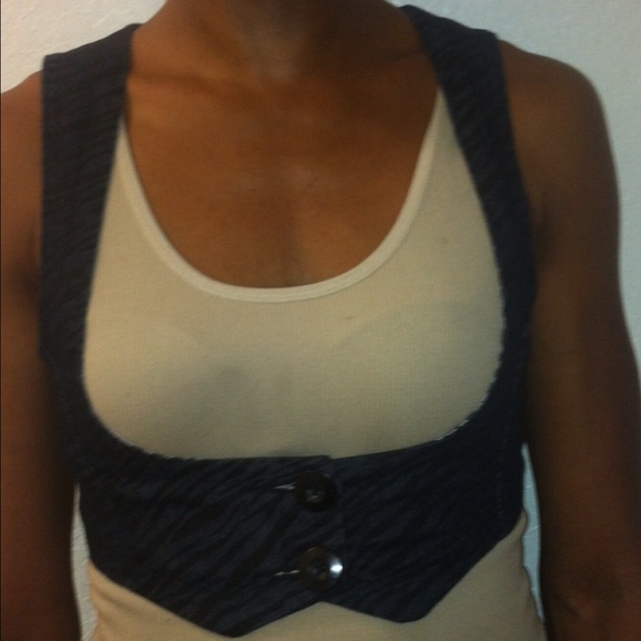 Zebra Stripped Jean Vest