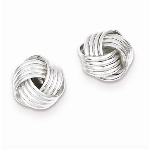 Sterling Silver Love Knot Earring