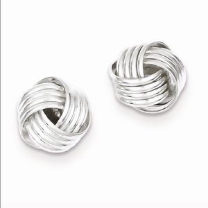 Sterling Silver Love Knot Earring