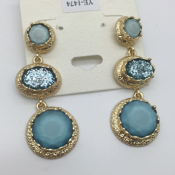 Blue Stones Drop Earring