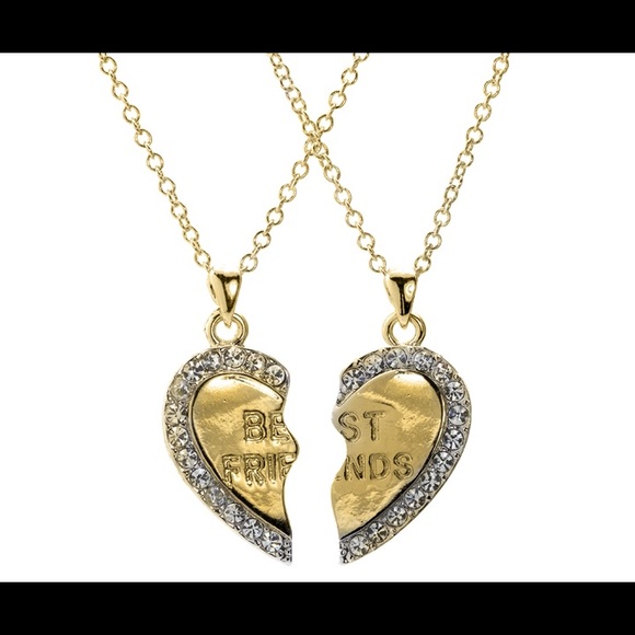 SET OF 2 BEST FRIEND BFF GOLD PLATED NECKLACE