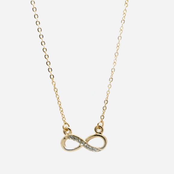 GOLD PLATED INFINITY HALF-MOON STONES NECKLACE