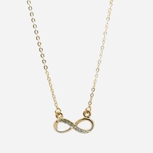 GOLD PLATED INFINITY HALF-MOON STONES NECKLACE