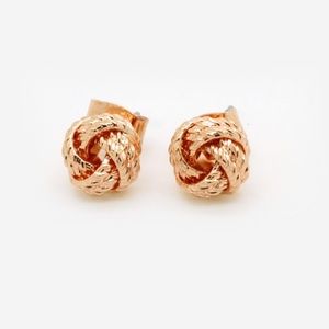 ROSE GOLD PLATED TWIST KNOT EARRINGS