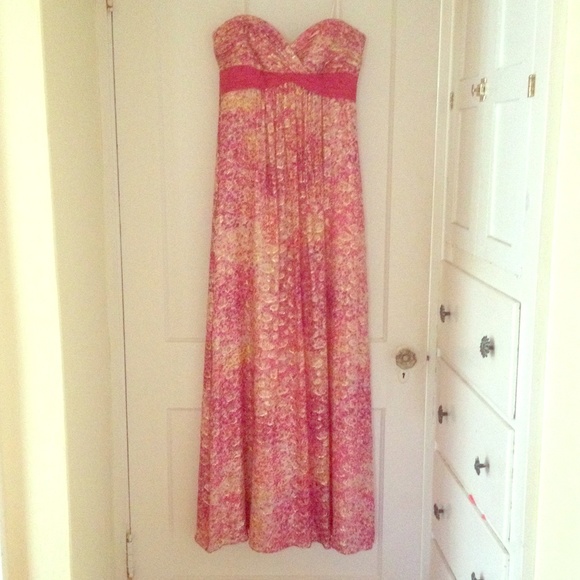 bcbgmaxazria strapless floor length gown!