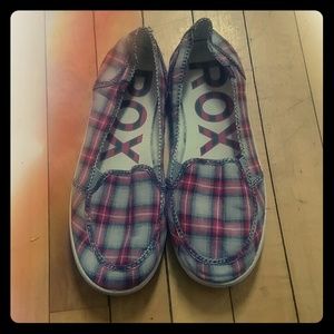 Plaid roxy flats