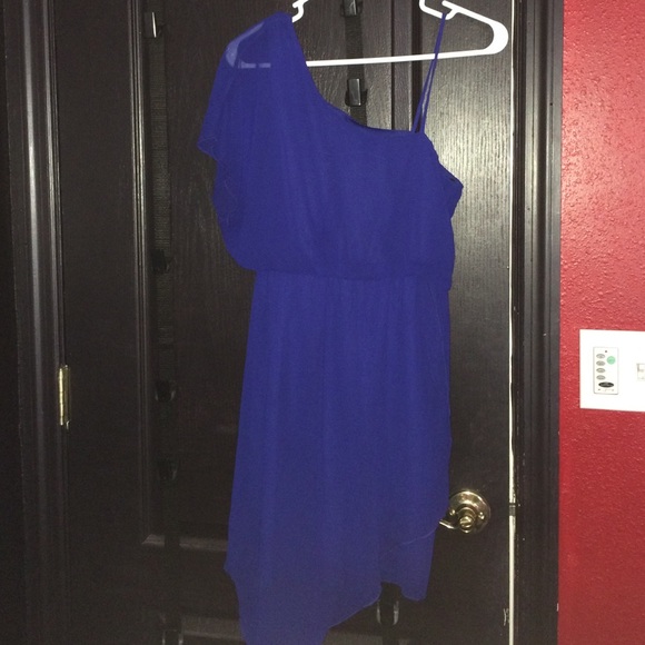 Royal Blue one shoulder dress