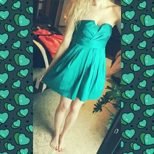 Teal Strapless Dress