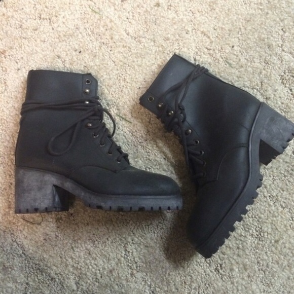 Black combat boots