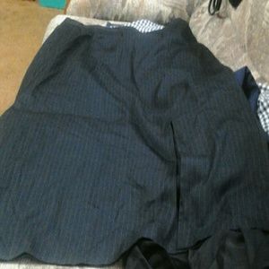 Black pinstripe below knee length size 24 skirt