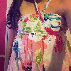 FLORAL Strapless top, can be worn various ways