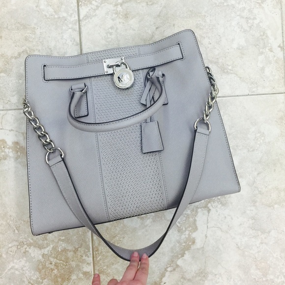 Michael Kors Grey handbag w/ Silver Studs