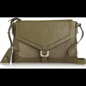 Diane von Furstenberg Green Leather Messenger Bag