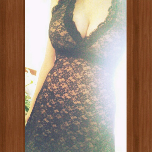 Tan and Black Halter Dress