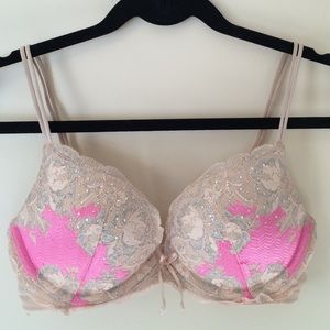 very sexy pink lace princess bra