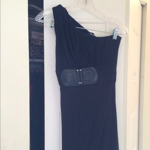 Black sexy sky dress with ruffles