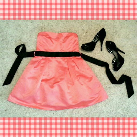 Adorable Coral Strapless Dress