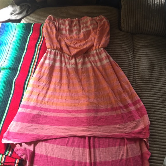 Express stripe high low tube dress