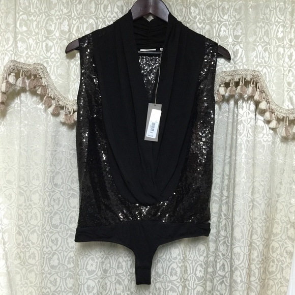 New York & Company Tops - 🍁Make an offer🍁 Black fancy bodysuit