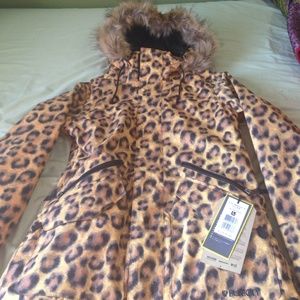 XS Burton Snowboard Jacket. Leopard