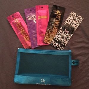 Tanning lotions and bag