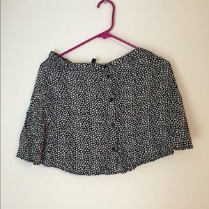 H&m black/white floral skirt