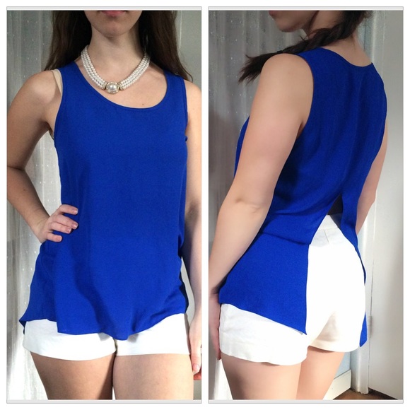 Split Back Royal Blue Tank