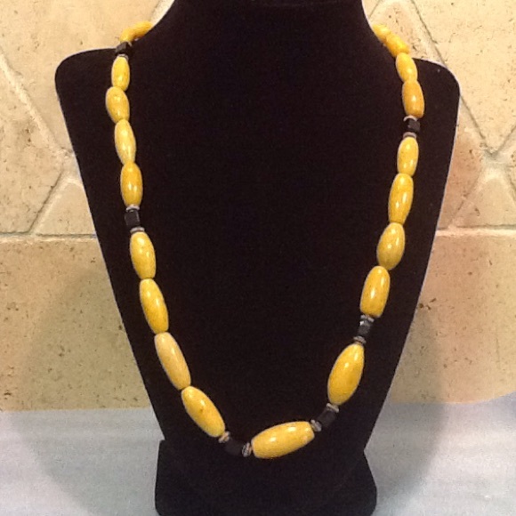 Natural Coral and Black necklace