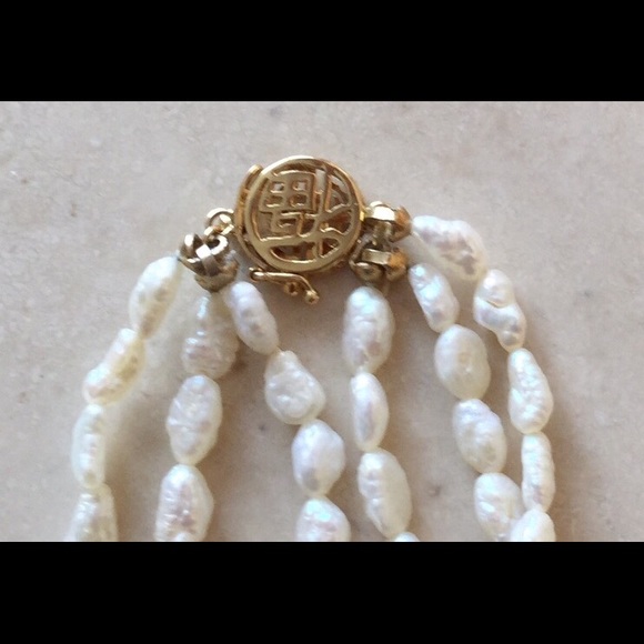 Fresh Water  Pearls with Gold Beads - Picture 2 of 2