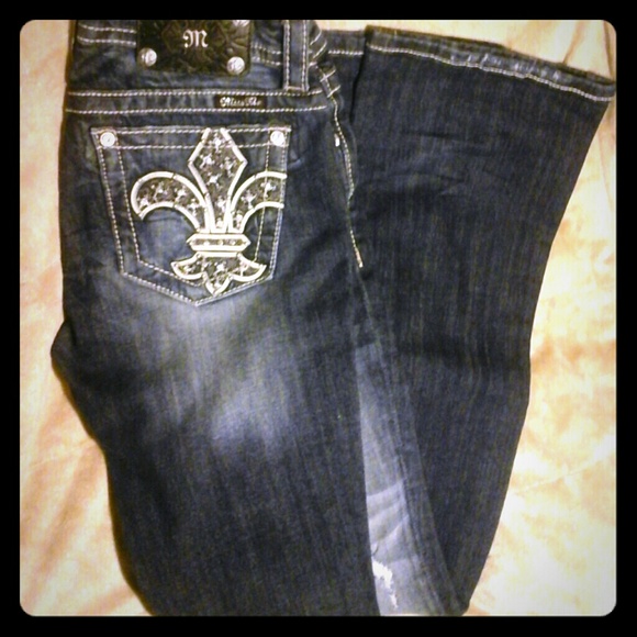 Miss me jeans silver diamond stitch size 27