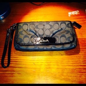 Black coach wristlet