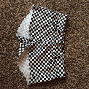 Black & White Checkered Shorts