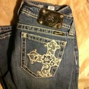 Miss  me jeans size 29 cross diamond pocket boot