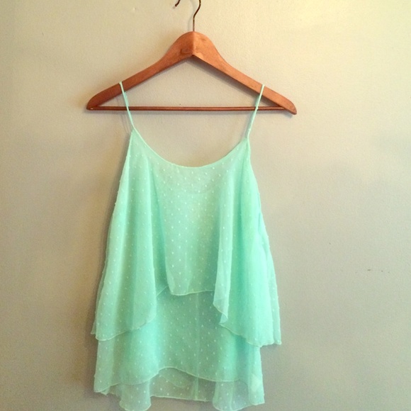 Elegantly Sheer Mint-Green Camisole