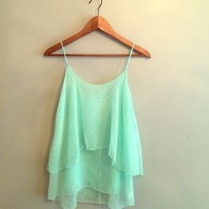 Elegantly Sheer Mint-Green Camisole