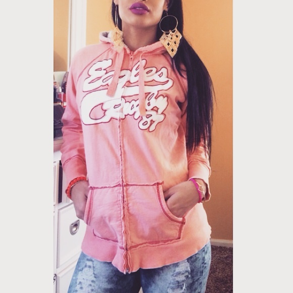 Peachy pink zip up hoodie💕🍑