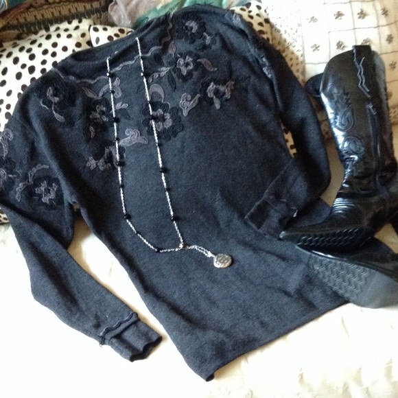 Heather embroidered sweater