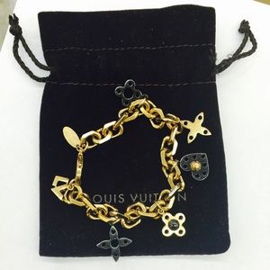 Louis Vuitton Monogram Gold Symbol Charm Bracelet
